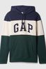 Gap Blue Logo Colourblock Overhead Hoodie